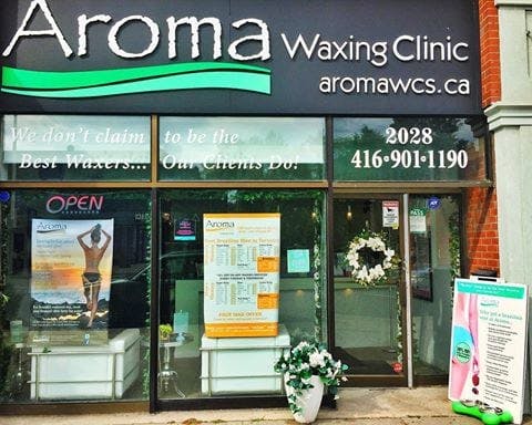 Aroma Waxing Clinic Store front on 2028 Yonge St